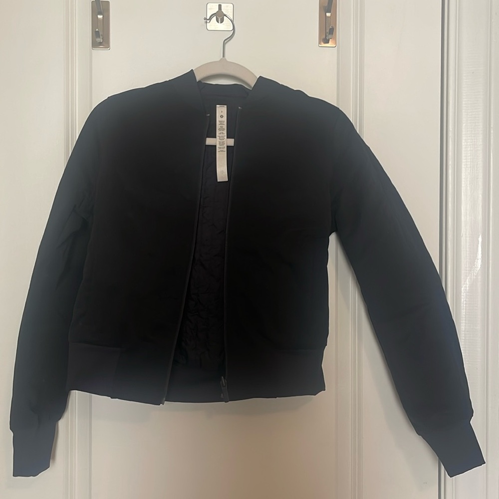 Lululemon, Nylon, black bomber jacket, size 2